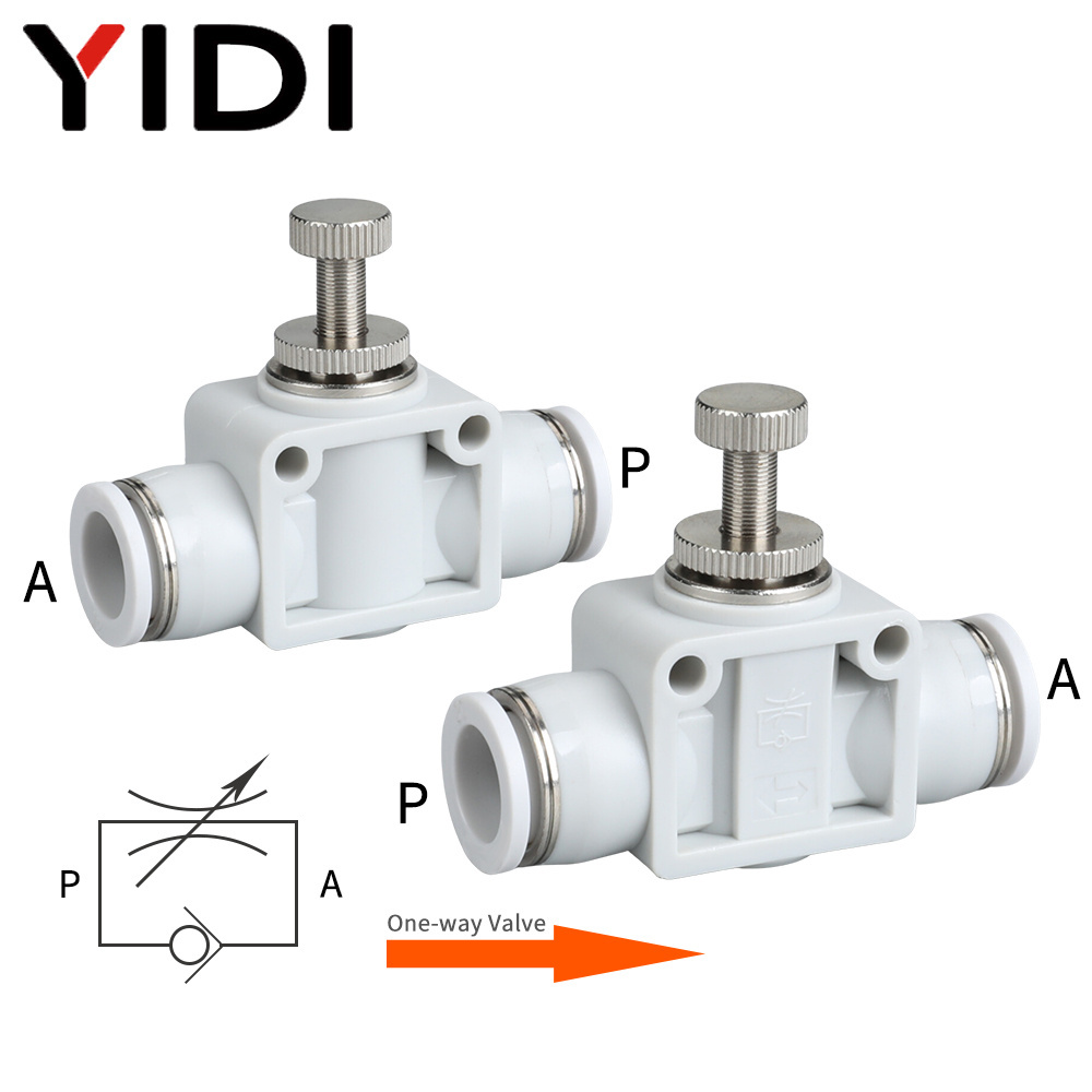 Compressed Air Pneumatic Flow Controller Control Valve with Hose Tube Push In Quick Connector Fitting Fittings 4mm 6mm 8mm 10mm