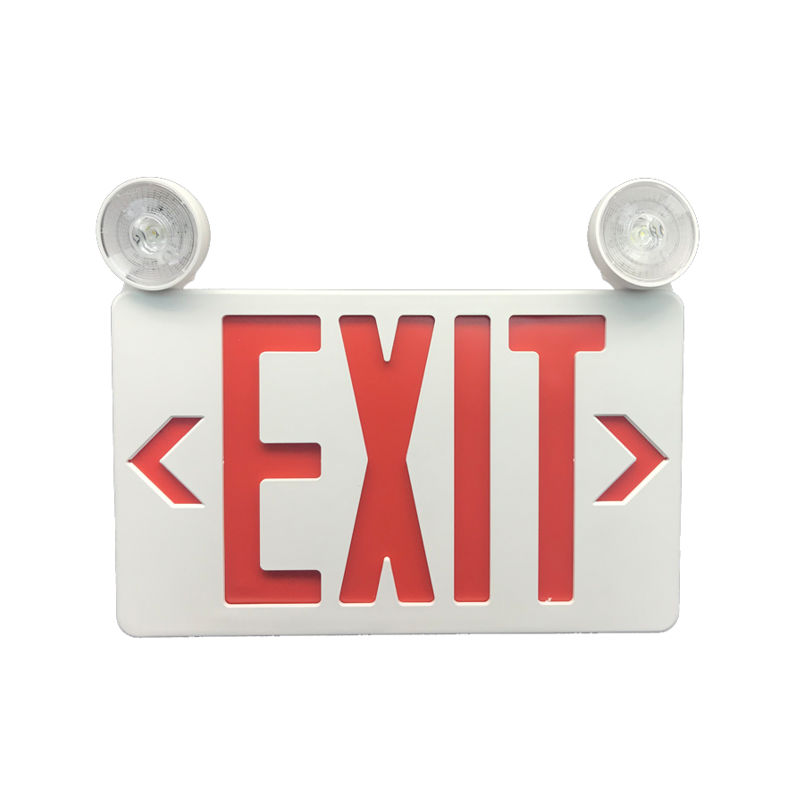 stocked fast shipping double face led combo red fire exit sign emergency light with adjustable head