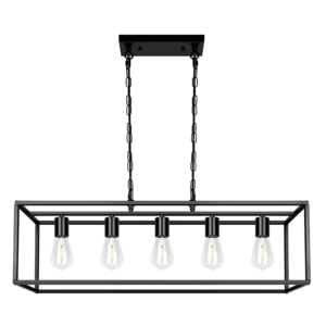 110-240v black kitchen pendant light modern linear chandelier industrial dinning room rectangular light fixtures