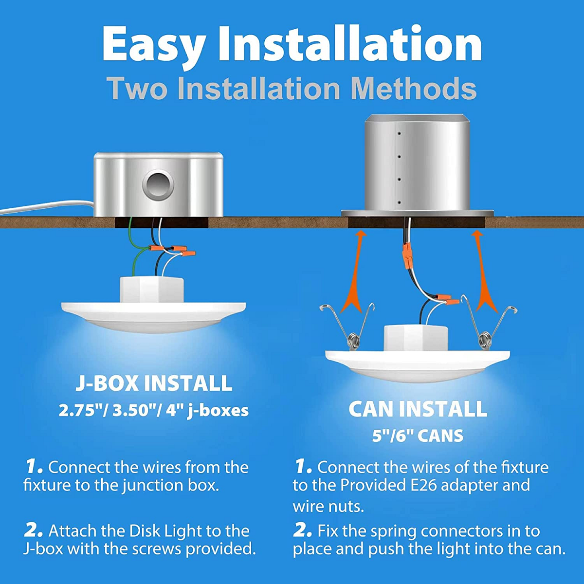 Fast shipping 6inch pancake 120v flush mount led disk light led downlight dimmable