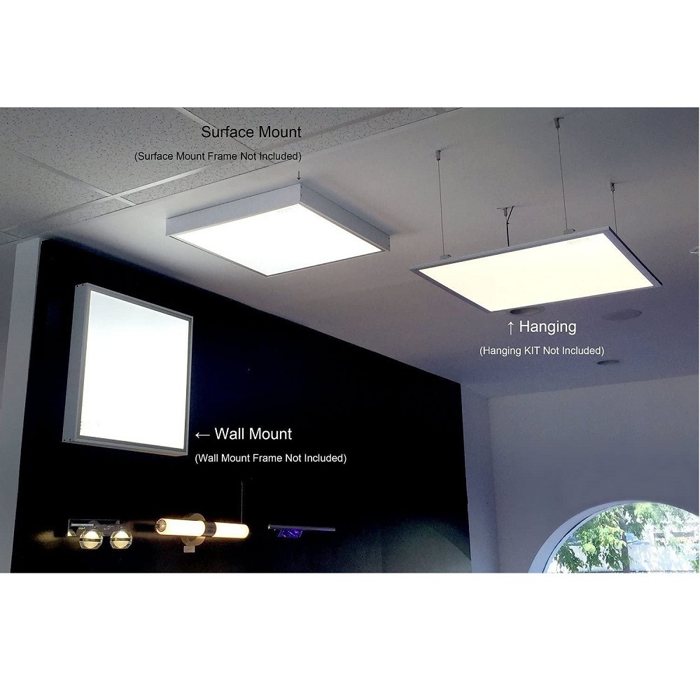 stock fast shipping led panel light 120-277v edge-lit flat ceiling panels light 2x2 FT and 2x4 FT dimmable