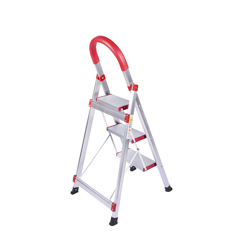 Professional Manufacturer Supplier's 3-Step Stainless Steel Folding Ladder for Household Use