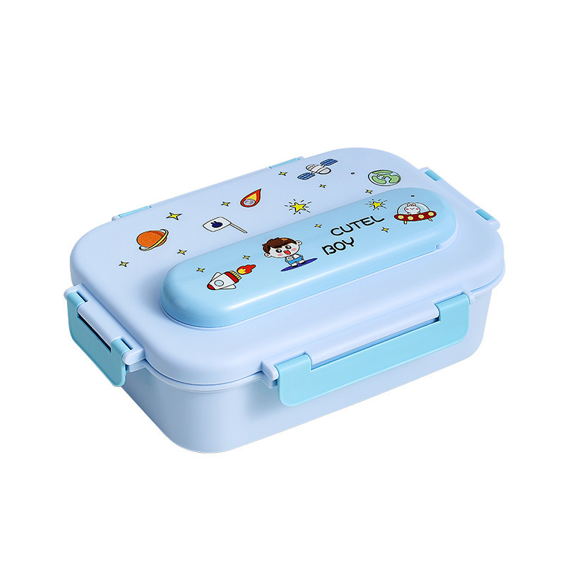 Cool boy Stainless steel insulated lunchbox student cute kids grid lunch box portable lunch plate bento box wholesale