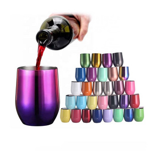 YIDING Hot selling Custom wine tumbler double walled 12 oz vacuum insulated stainless steel wine tumbler mug with lid cups