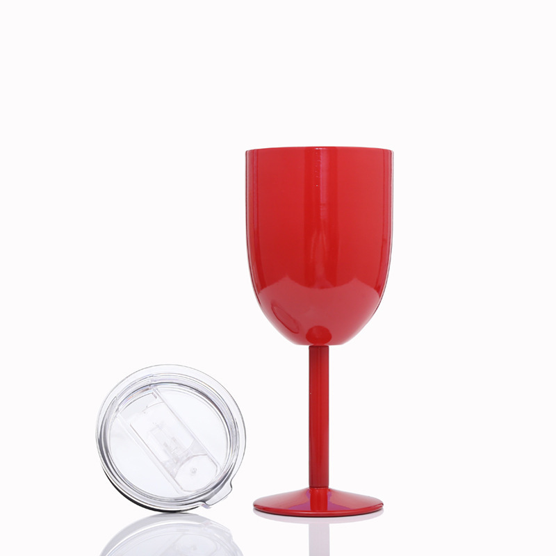 YIDING Hot fashion 11 colors 304 metal stainless steel wine goblet 10 oz high quality unbreakable goblets wine glass