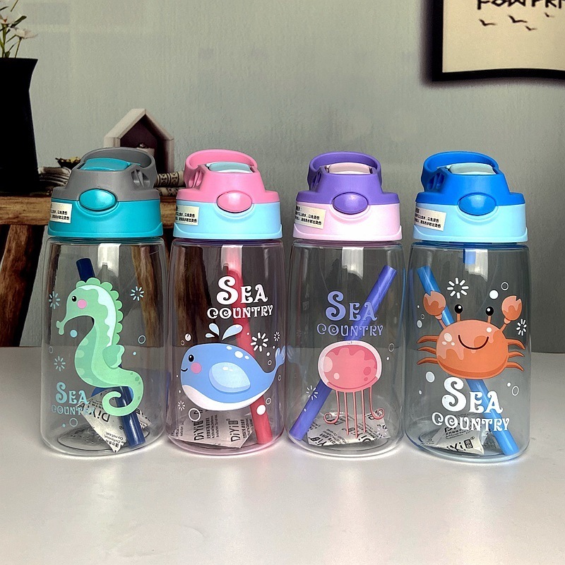 Kids Water Sippy Cup Creative Cartoon Baby Feeding Cups with Straws Leakproof Water Bottles Outdoor Portable Children's Cups