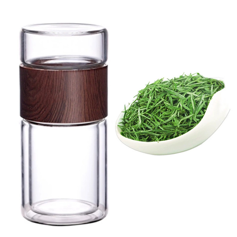 New Most Popular Products Glass Infuser  Bottle Glass Heat Resistant 400ml Glass Tea Infuser Water Bottle