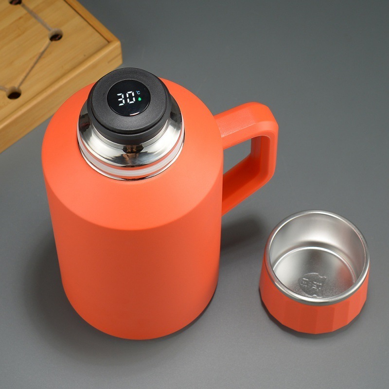 1.5/2L Travel Stainless Steel thermos flask for Hot Drink Custom Thermal Coffee Carafe Tea Pot with led lid Small Coffee pitcher