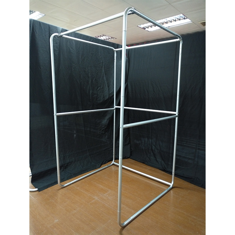 Small Mobile Curtain Metal Cloth Boutique Temporary Trade Show Portable Dressing Room Changing Room Tension Fabric Fitting Room