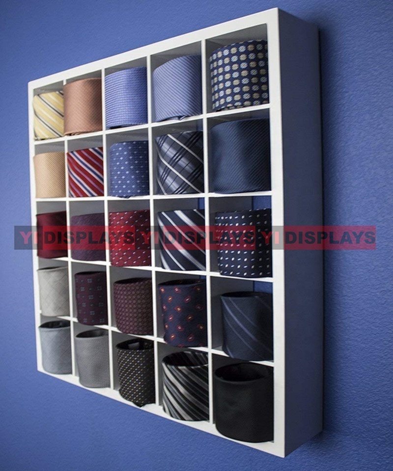 Acrylic Wall Mounted Tie Belt Scarves Closet Organizer display rack stand Socks Underwear Display Case