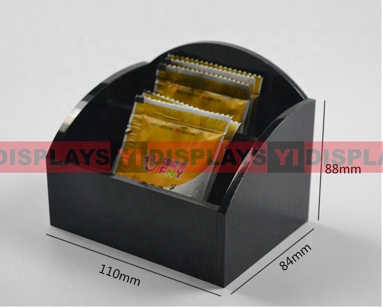 Black acrylic hotel office tea bag coffee bag display box storage box tea bag display stand rack