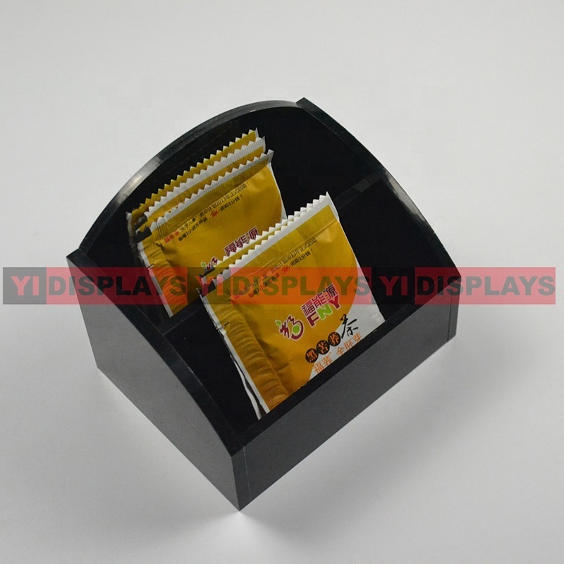 Black acrylic hotel office tea bag coffee bag display box storage box tea bag display stand rack