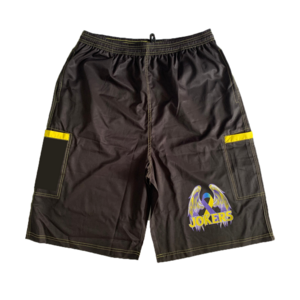 Baseball Batting Black Shorts Plus Size Knee Length Shorts With Pockets