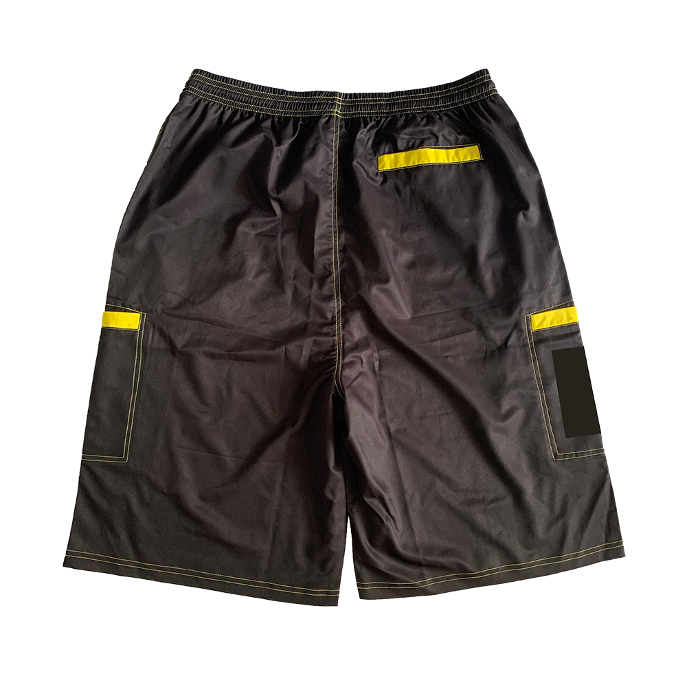 Baseball Batting Black Shorts Plus Size Knee Length Shorts With Pockets