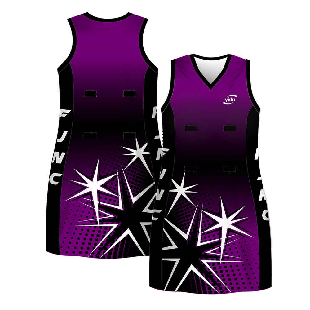 Custom Made Sleeveless Aline Dress Full Printing Adult Kids Netball Dress Uniform With Bib