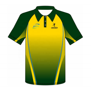 cricket uniform custom polyester polo shirt sublimated cricket jersey design