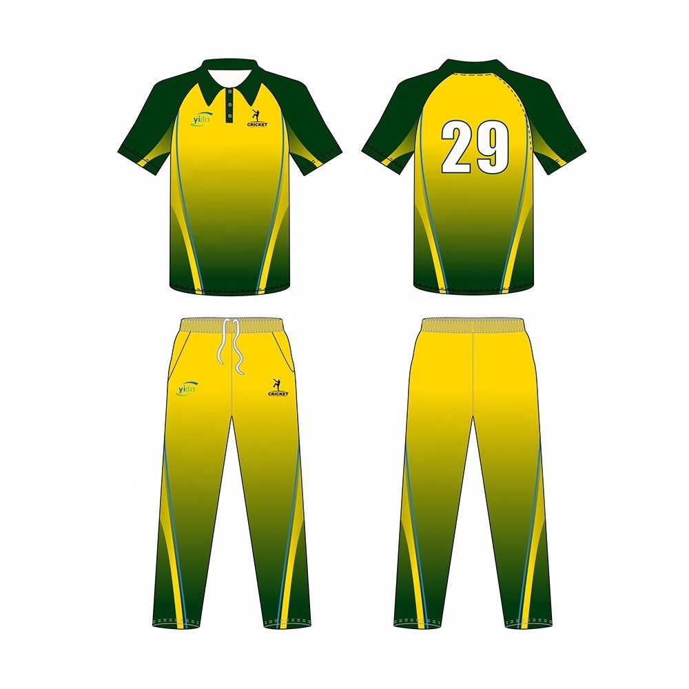 cricket uniform custom polyester polo shirt sublimated cricket jersey design