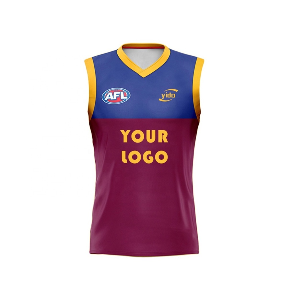 Guangzhou China Supplier Design Your Own Custom-Made Australian Football League Jersey Sleeveless