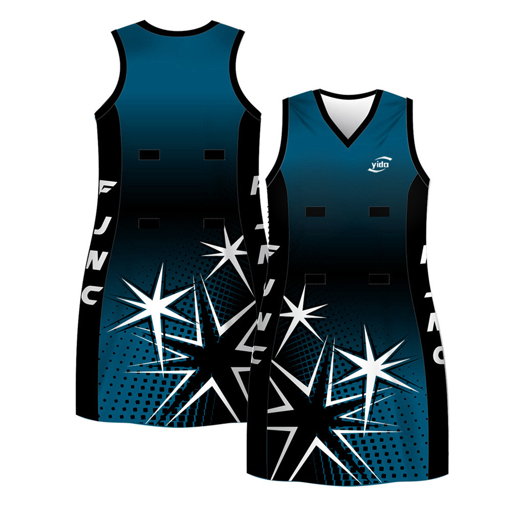 Custom Made Sleeveless Aline Dress Full Printing Adult Kids Netball Dress Uniform With Bib