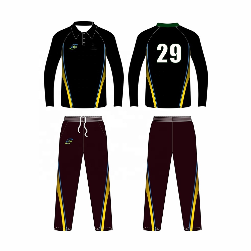 cricket uniform custom polyester polo shirt sublimated cricket jersey design