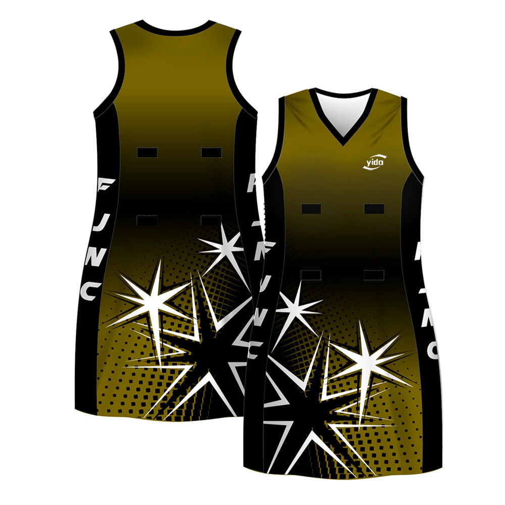 Custom Made Sleeveless Aline Dress Full Printing Adult Kids Netball Dress Uniform With Bib