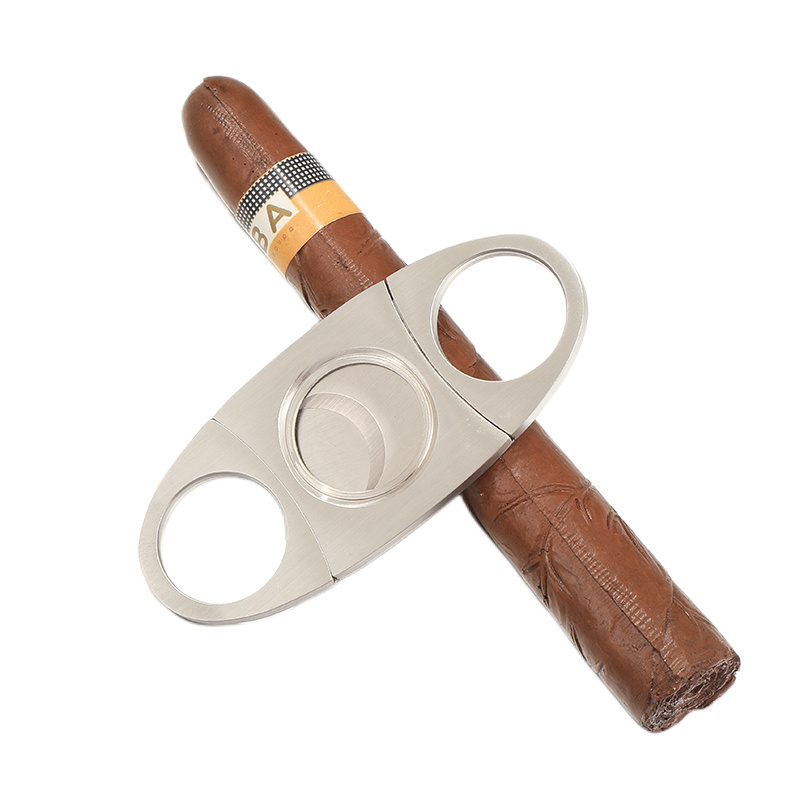 Cigar Accessories Stainless Steel Sharp V Cut Cigar Cutter Customized Logo Metal Durable Cigar Cutter