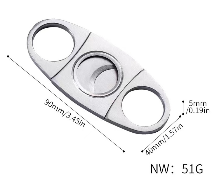 Cigar Accessories Stainless Steel Sharp V Cut Cigar Cutter Customized Logo Metal Durable Cigar Cutter