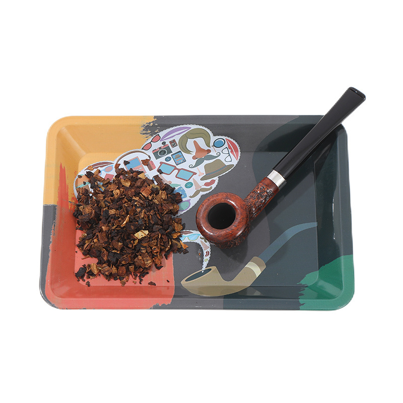 Portable Rolling Tray Metal Cigarette Container Tray Smoking Tobacco Plate Hand Roller Tobacco Tin Blank Rolling Tray