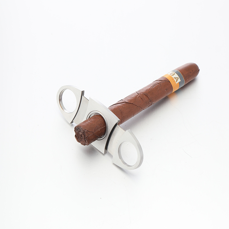 2023 Hot Sell Portable Stainless Steel Cigar Accessories Double Blade Cigar Cutter Cigar Scissors