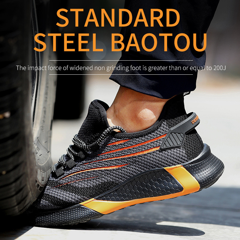 2023 Steel Toe Lightweight Breathable Comfortable Safety Sneakers Anti-Puncture Indestructible Construction for safety men shoes