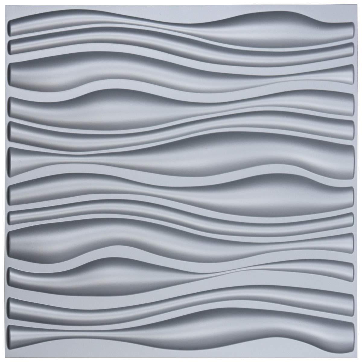 Decor design pvc 3d printing plastic wall panel art decorative peel and stick 3d wall panels grey