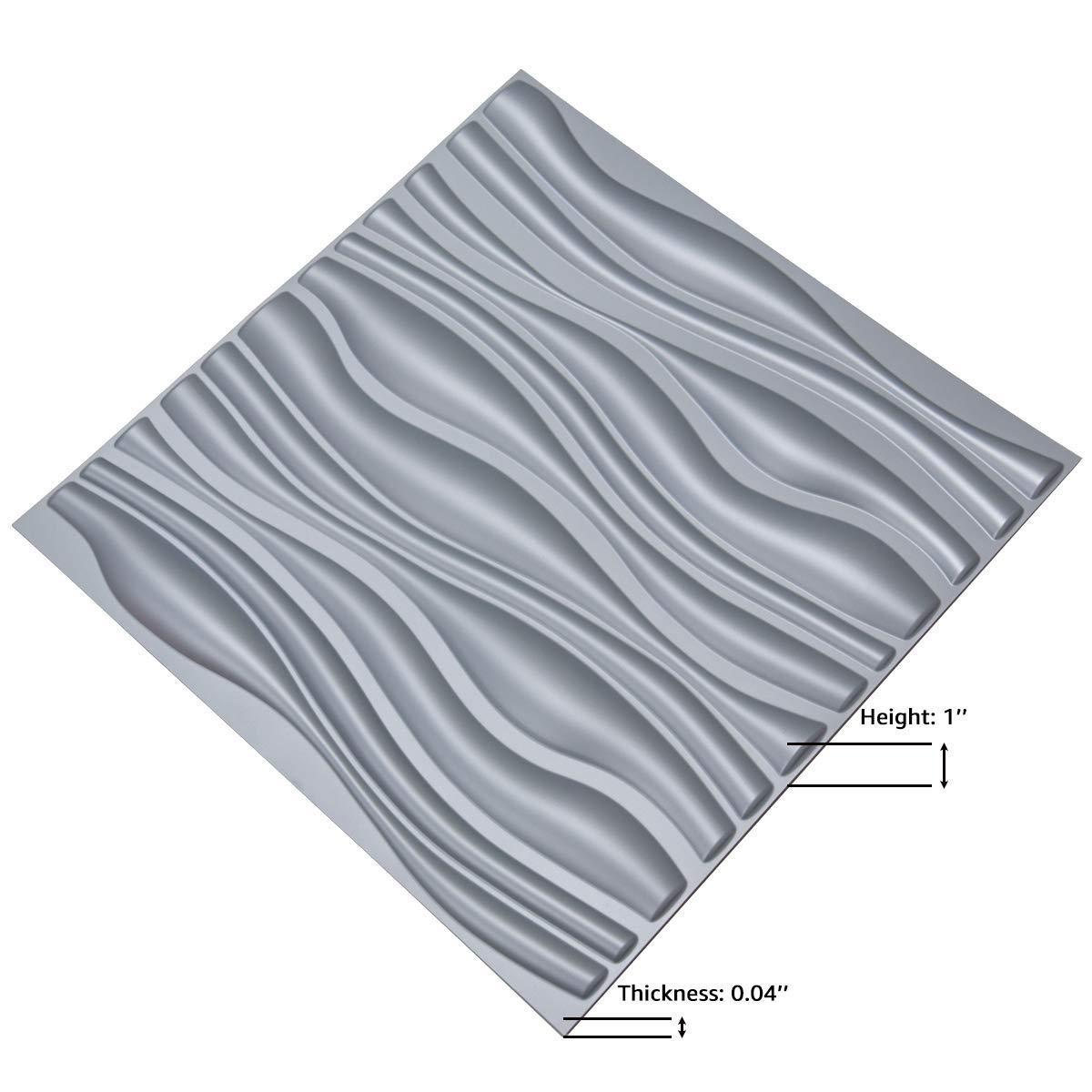 Decor design pvc 3d printing plastic wall panel art decorative peel and stick 3d wall panels grey