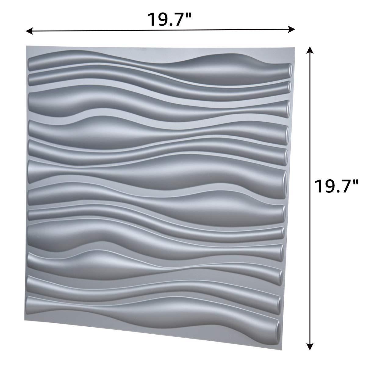 Decor design pvc 3d printing plastic wall panel art decorative peel and stick 3d wall panels grey