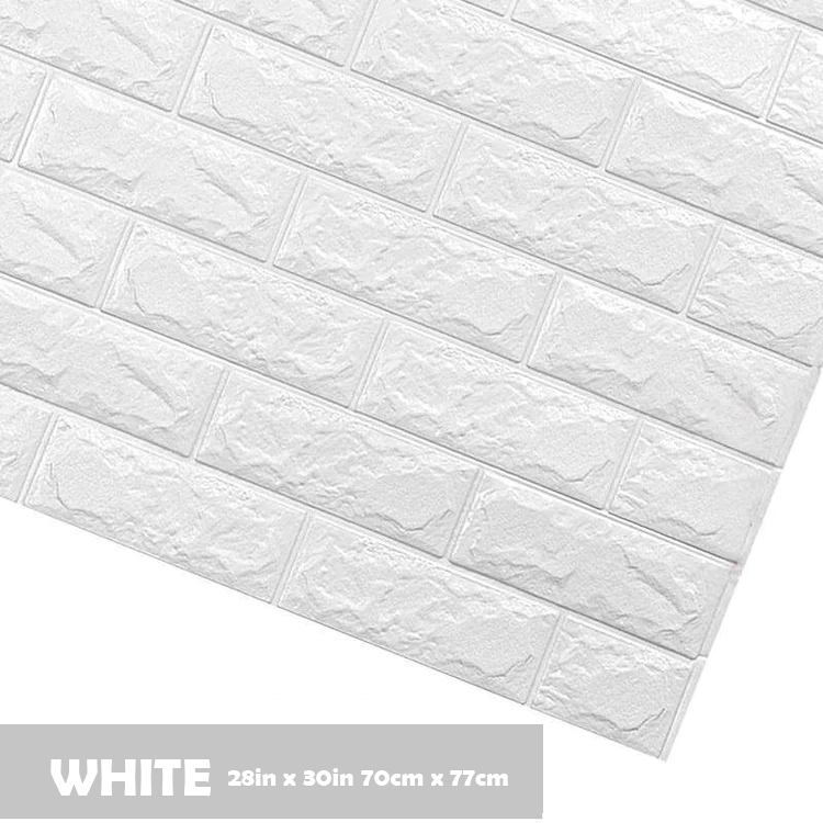 Peel and Stick 3D Wall Panels for Interior Wall Decor, White Brick Wallpaper