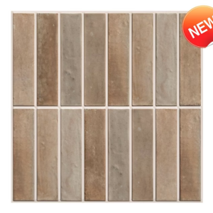 Brown Marble Look PU Gel Mosaic Stick on Backsplash Tile Peel and Stick Wall Sticker