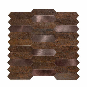 Metal and Composite Peel and Stick Tile metal mosaic tile for interior wall decoration