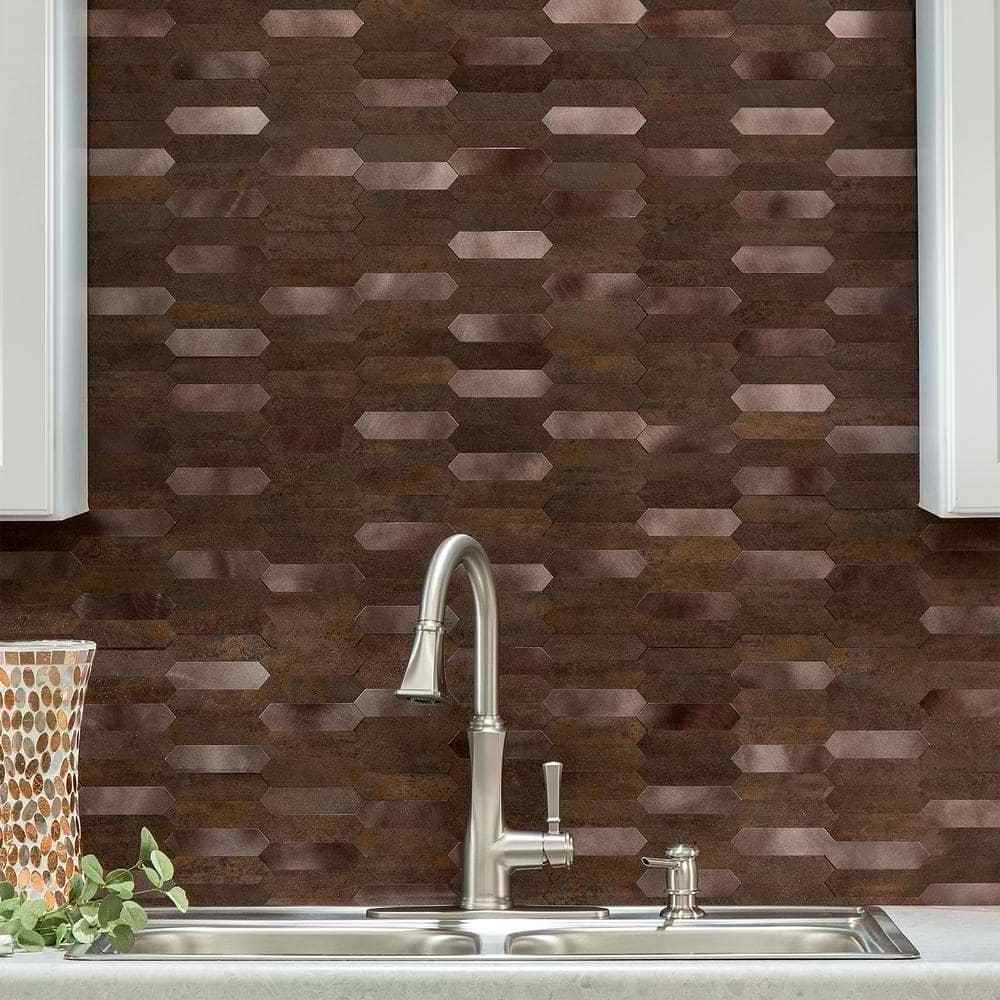 Metal and Composite Peel and Stick Tile metal mosaic tile for interior wall decoration