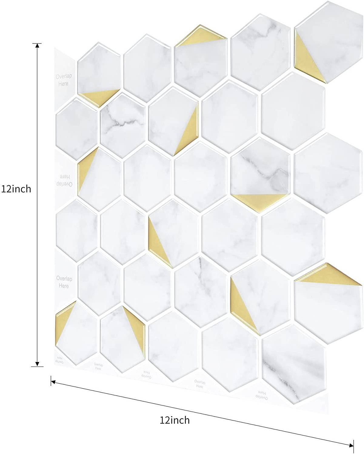 Aluminium Hexagon Mosaic 3D Wall Stickers Self Adhesive Flexible Tiles  Home Decor