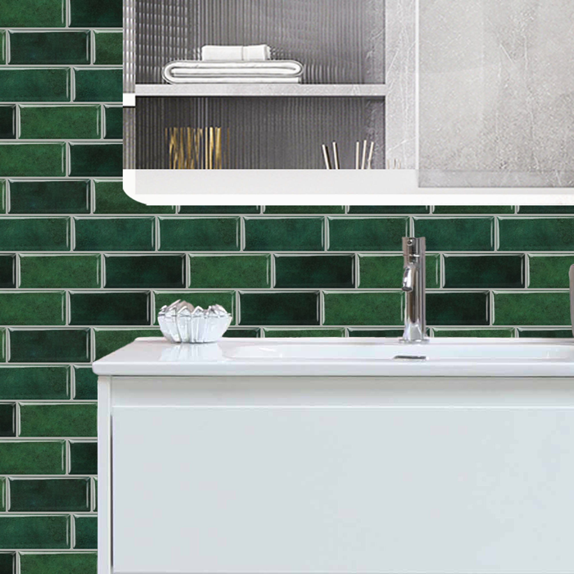 Hot selling glass subway tile backsplash for peel and stick  decor