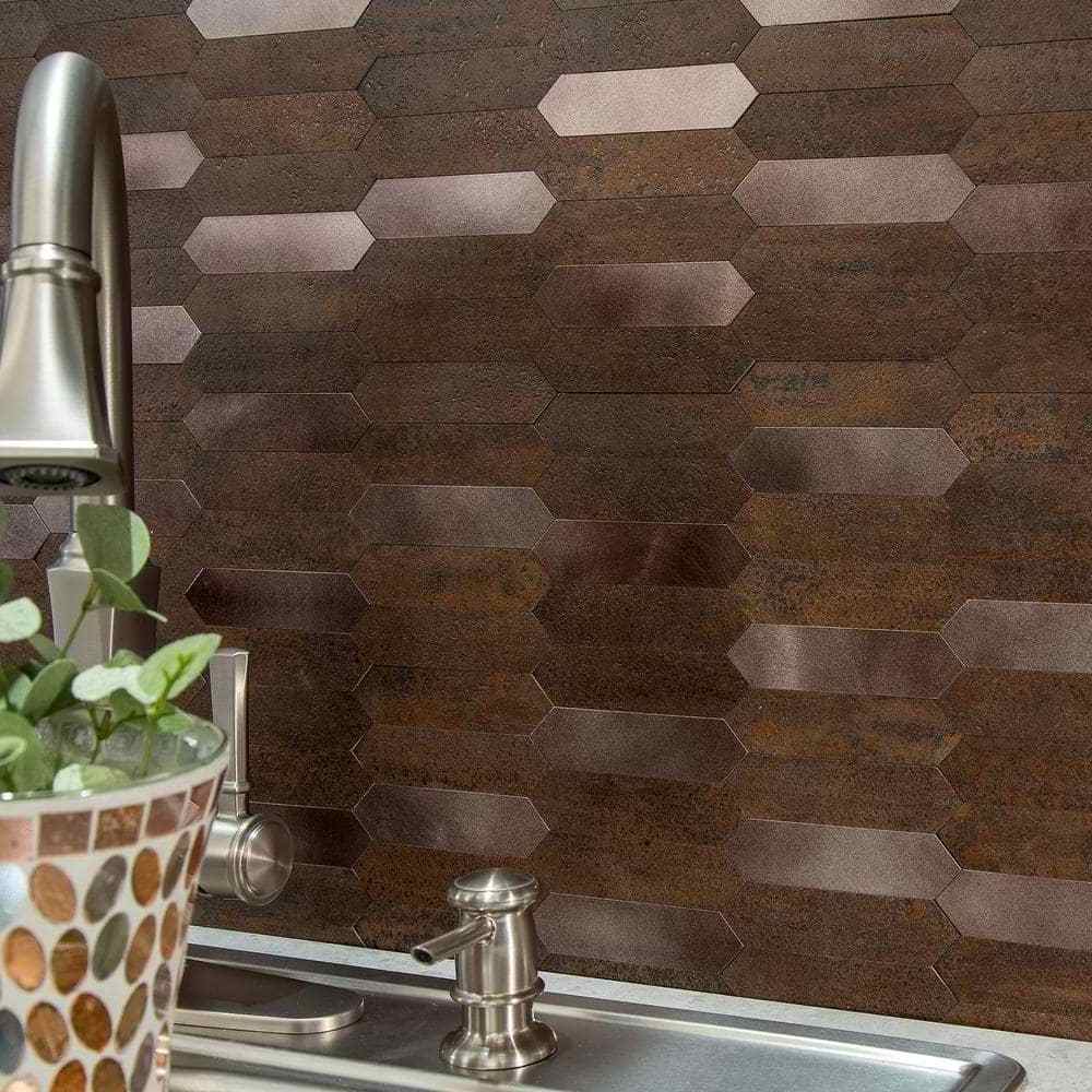 Metal and Composite Peel and Stick Tile metal mosaic tile for interior wall decoration