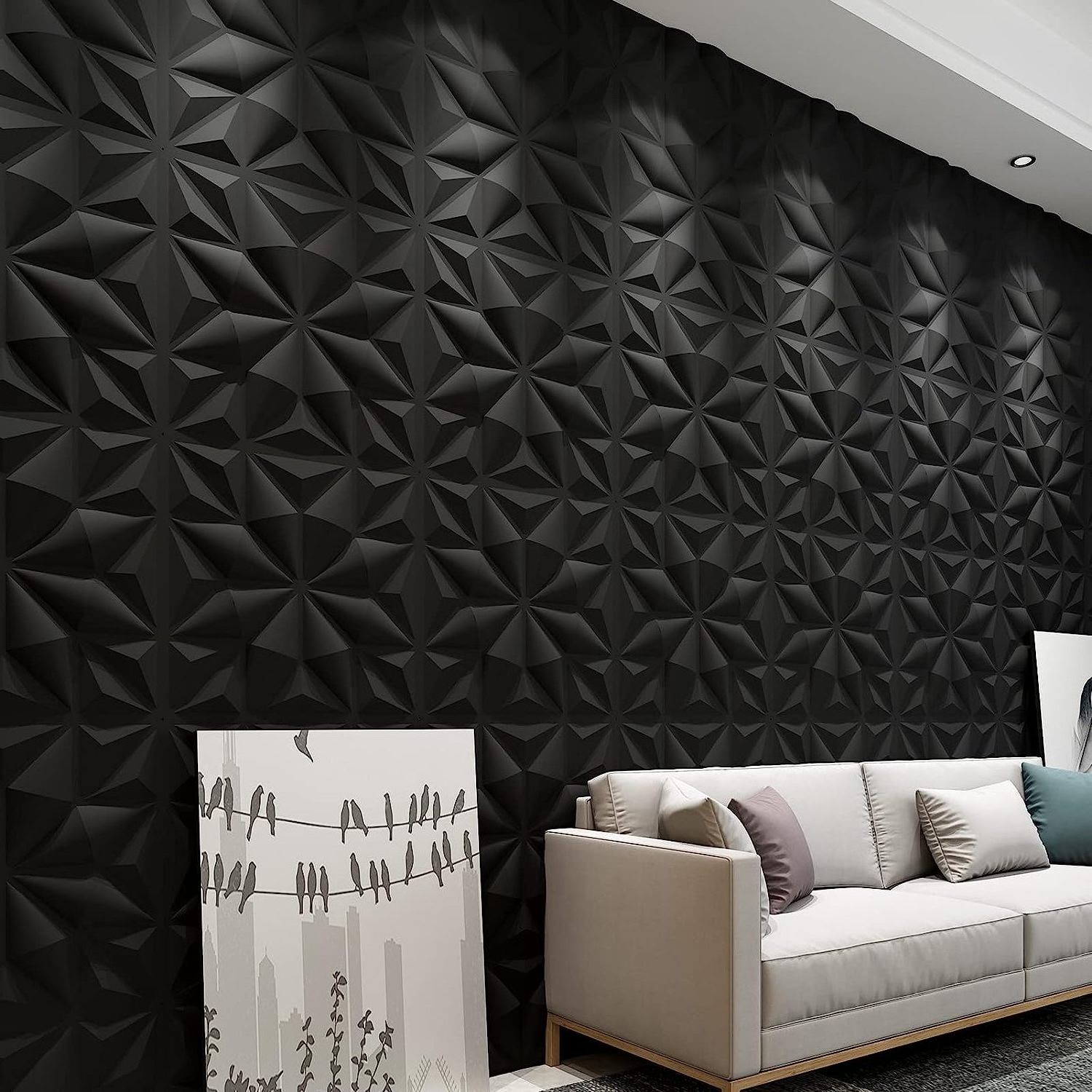 Waterproof durable home decorative 3d interior wall panel for Pvc walls panel room decor