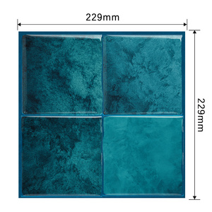 Art blue stick on wall tiles epoxy resin peel and stick backsplash bedroom wall tile