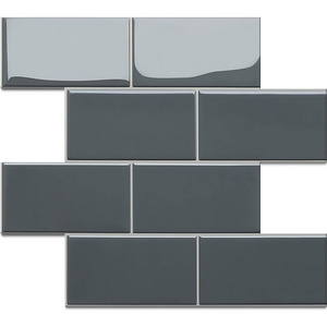 cheap price 2.5mm thicker 3d black brick peel and stick tiles, 3d wall tiles subway tile for kitchen bathroom