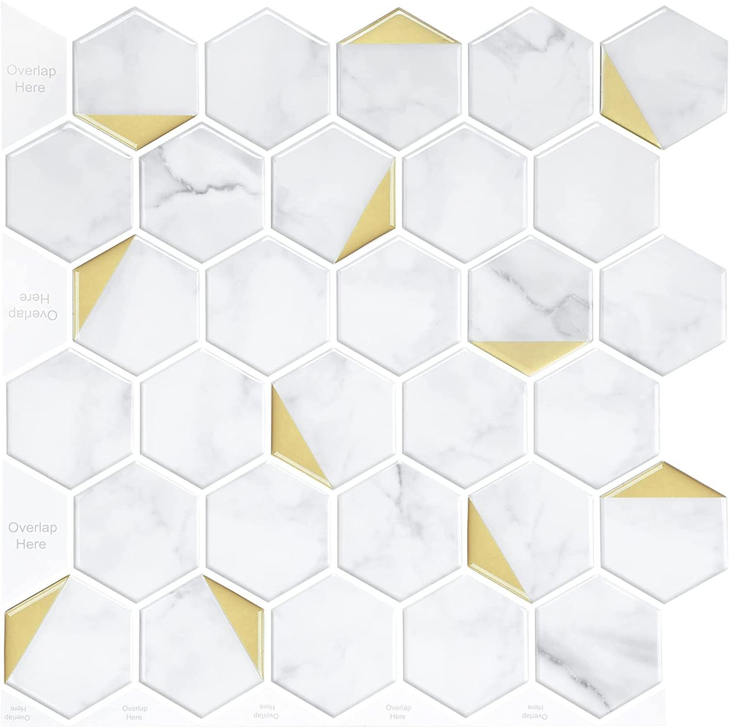 Aluminium Hexagon Mosaic 3D Wall Stickers Self Adhesive Flexible Tiles  Home Decor