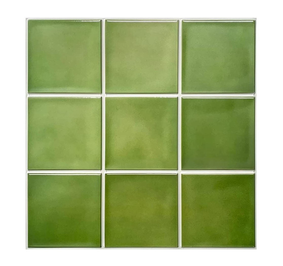 peel and stick backsplash wall tile stick Square Green Tile for Kitchen