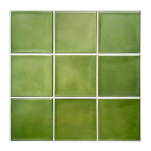 peel and stick backsplash wall tile stick Square Green Tile for Kitchen