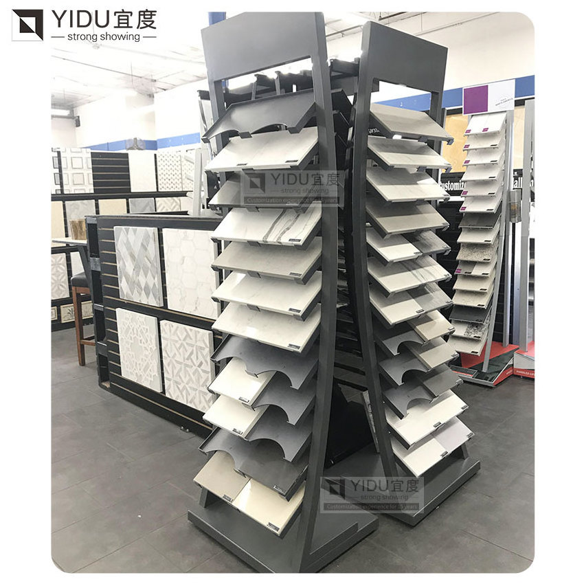 Factory wholesale stone marble sample  showroom flooring stand tower tile granite quartz stone display rack