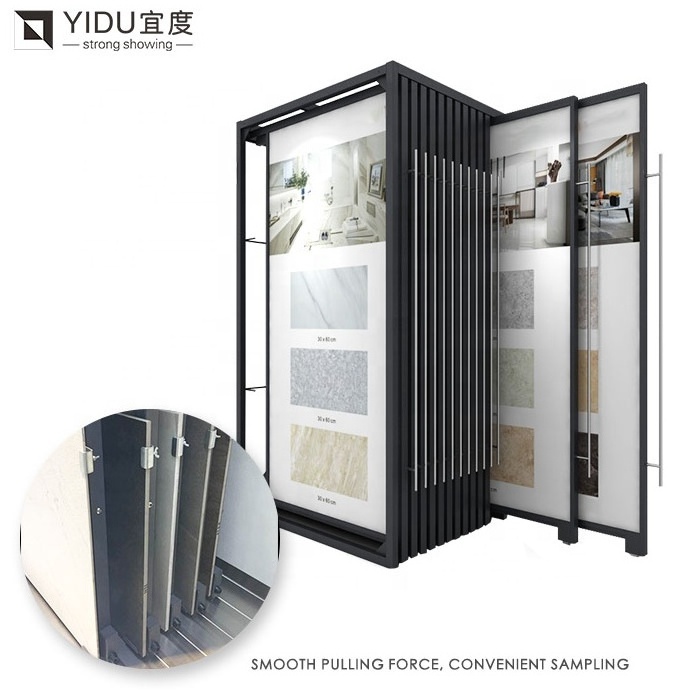 Mamfacturer Sliding shelves for tiles wall tile stand tower wall rack mosaic ceramic tile display stand