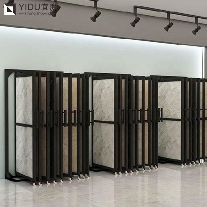 Mamfacturer Sliding shelves for tiles wall tile stand tower wall rack mosaic ceramic tile display stand