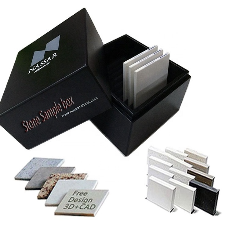 Customized Floor Cabinet Individual Card Stand Rack Item Showcase Showroom Metal Ceramic Board Wall Display Print Tile